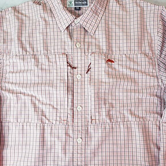 SIMMS Insect Shield L/S Button Up Fishing Shirt Red/Rust (?) Men's Medium ~ VGUC - Picture 3 of 12